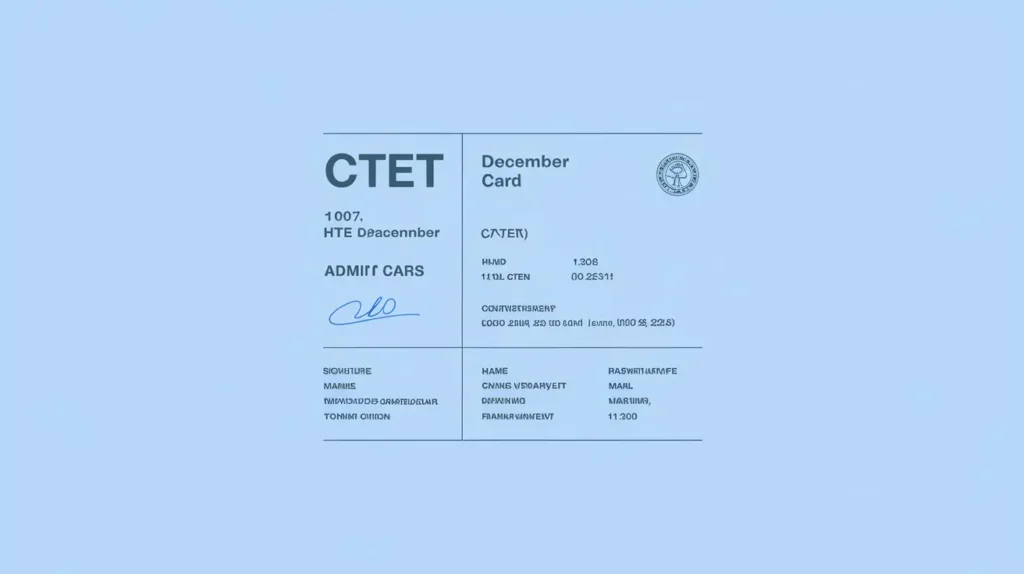 When will the CTET December admit card be issued